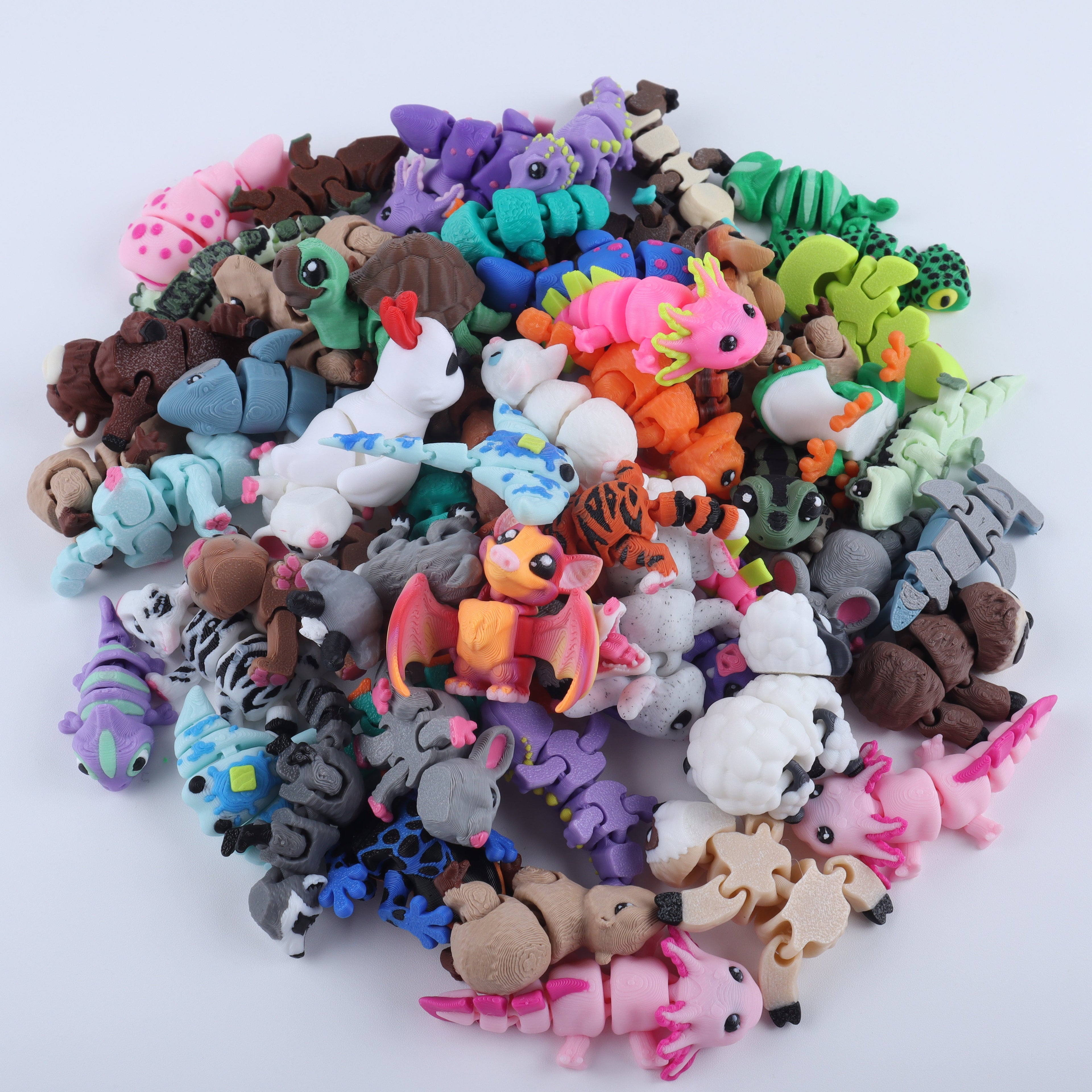 3D Printed Mini Fidget Creature Toy Pack – Sensory Goodie Bag Gift Set