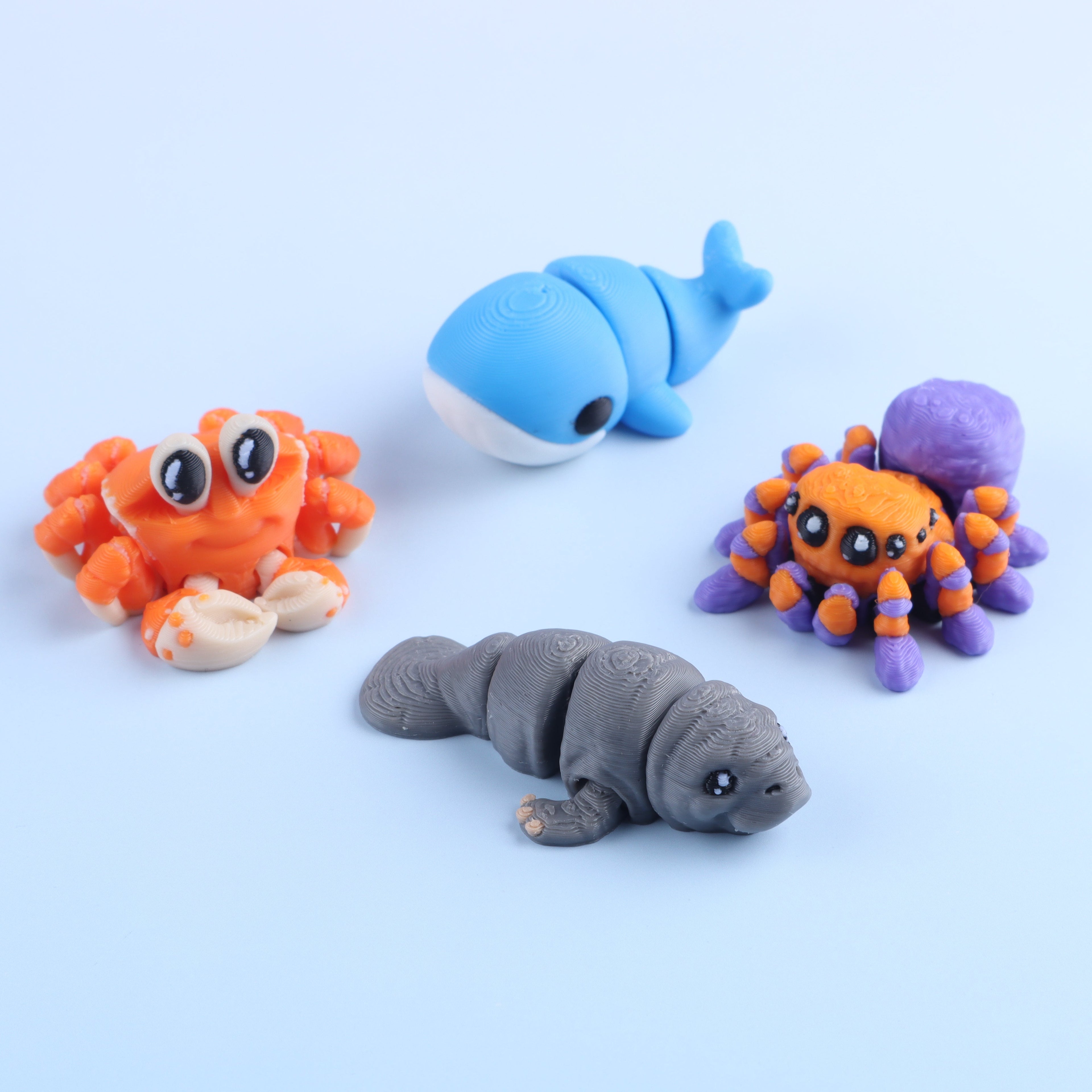 3D Printed Mini Fidget Creature Toy Pack – Sensory Goodie Bag Gift Set
